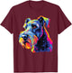 Watercolor Colorful Kerry Blue Terrier Dogs T-Shirt - T-Shirt | Maroon