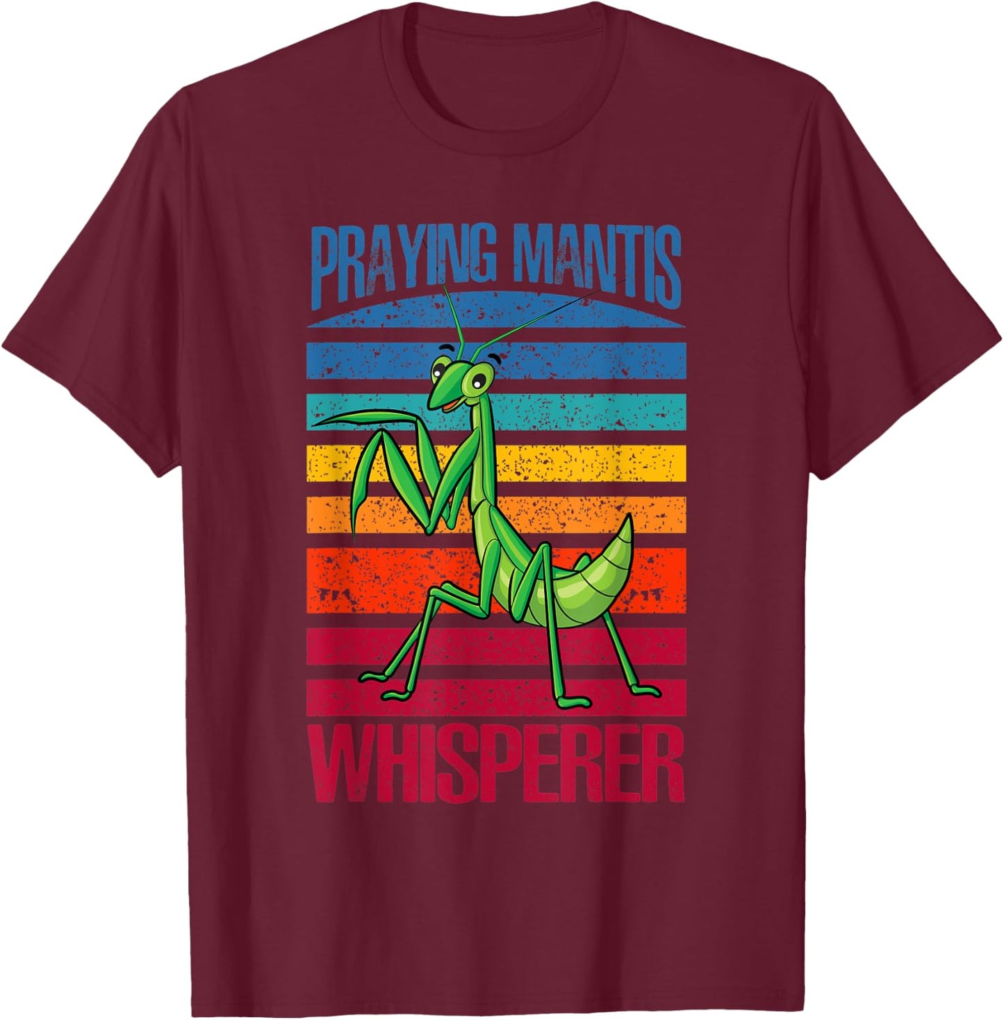 Praying Mantis Whisperer Mantis Garden Ninja T-Shirt - T-Shirt | Maroon