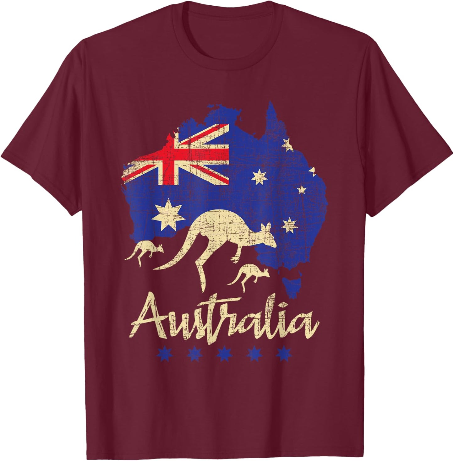 Australia - Kangaroo Australian Lover Wildlife Zoo Animal Small T-Shirt - T-Shirt | Maroon