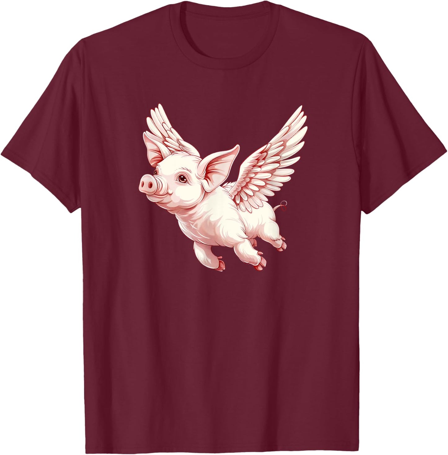Funny Flying Pigs - Pig Flying - When Pigs Can Fly T-Shirt - T-Shirt | Maroon