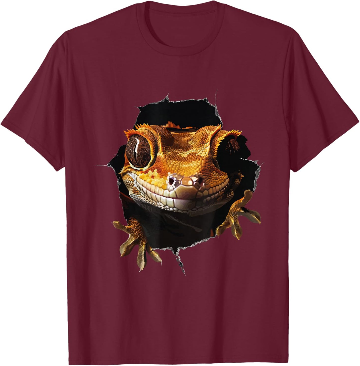 Crested Gecko T-Shirt - T-Shirt | Maroon