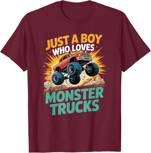 Boys Monster Truck T-Shirt - T-Shirt | Maroon
