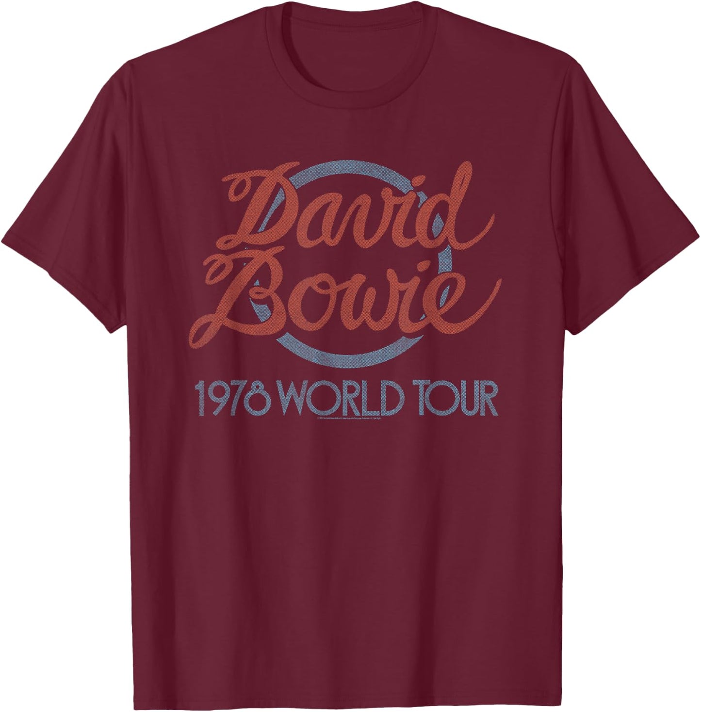 David Bowie - World Tour 1978 Logo , Black T-Shirt - T-Shirt | Maroon