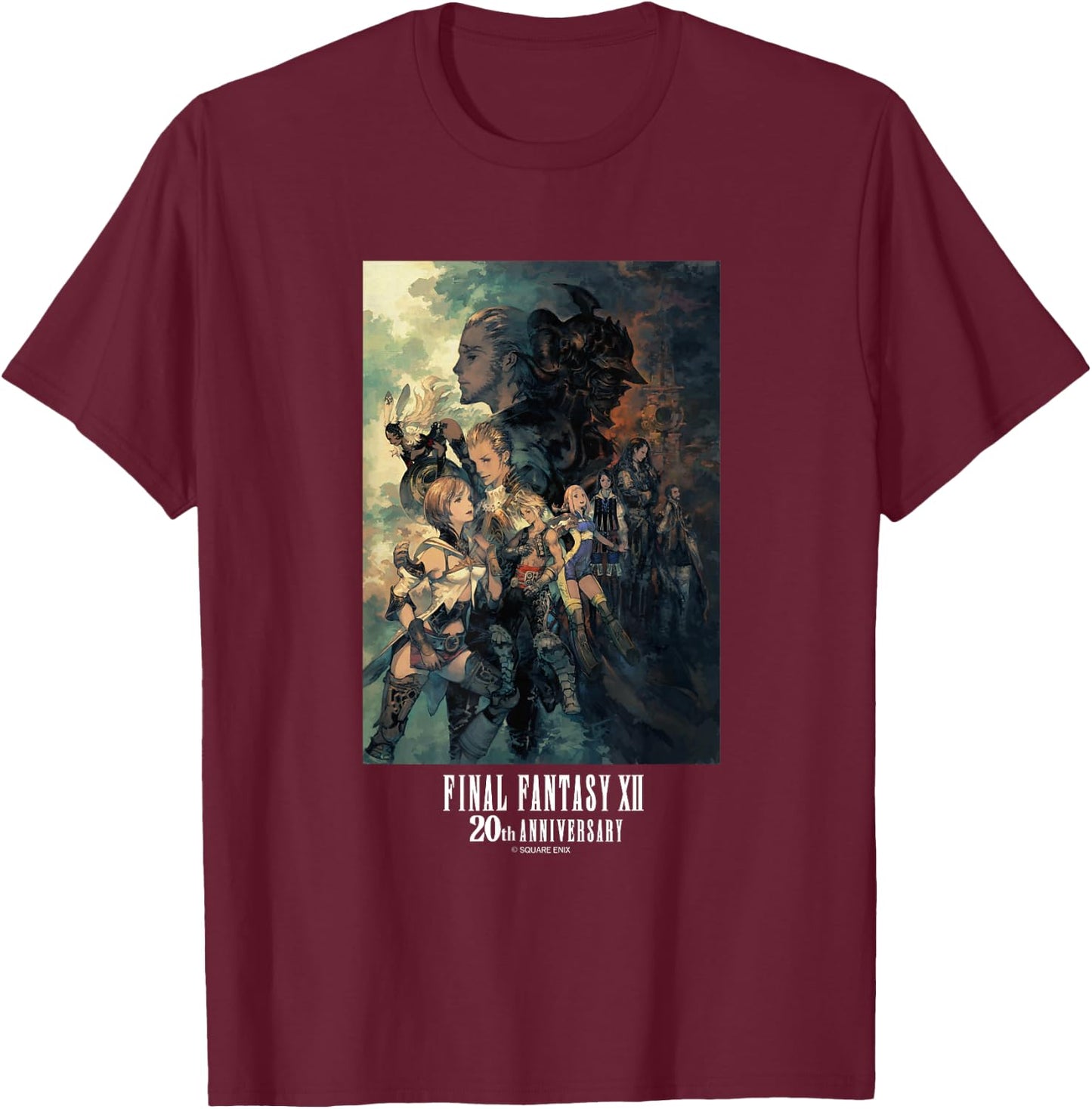 FINAL Fantasy Annivasary Collection FFXII TZA Package Art 2 T-Shirt - T-Shirt | Maroon