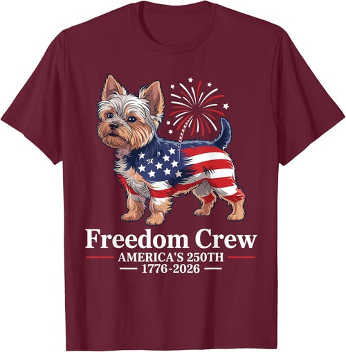 Yorkie Patriotic Dog Freedom Crew Americas 250th
