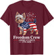 Yorkie Patriotic Dog Freedom Crew Americas 250th T-Shirt - T-Shirt | Maroon