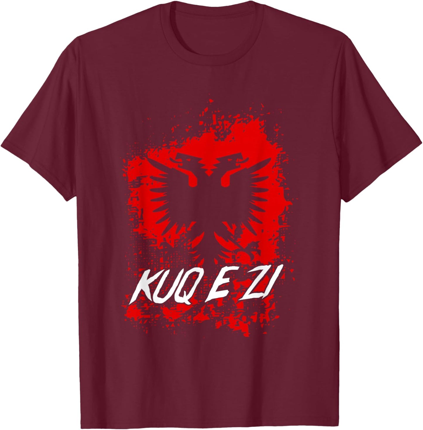 Kuq E Zi Shqipe Albanian Albania Double Eagle T-Shirt - T-Shirt | Maroon