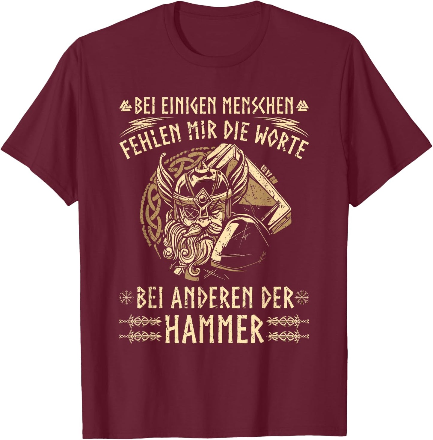 Viking Warrior Saying, Norse Viking , black T-Shirt - T-Shirt | Maroon