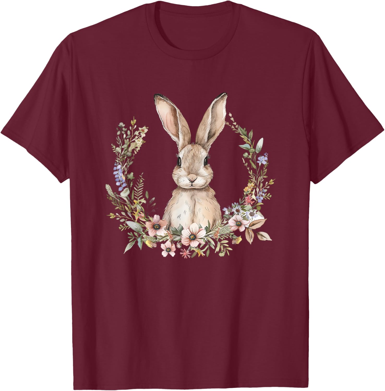 Bunny Lover Graphic Design Rabbit Owner , Black, S T-Shirt - T-Shirt | Maroon