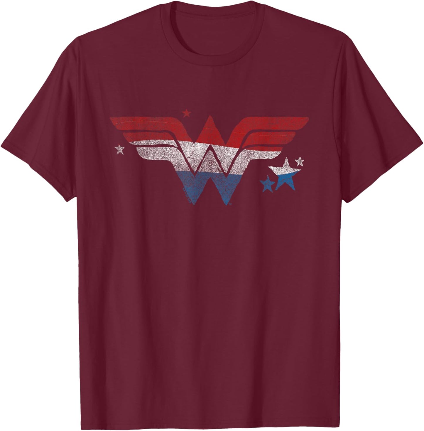 Wonder Woman 4th Of July Red, White, And Blue Logo T-Shirt - T-Shirt | Maroon