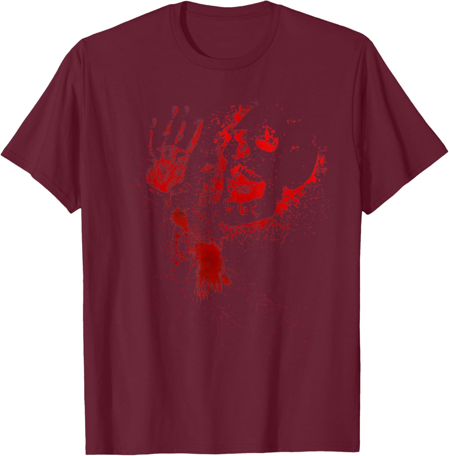 Bloody Skull blood Smeared costume blood splashes T-Shirt - T-Shirt | Maroon