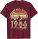 Original 1986 Anniversaire 40 Ans Cadeau pour Hommes Femmes T-Shirt - T-Shirt | Maroon