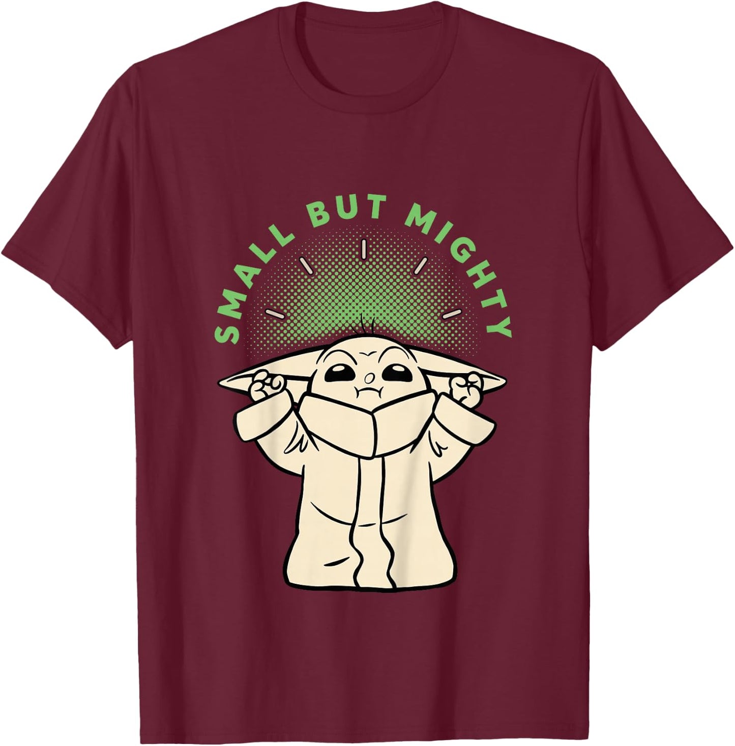 Kids The Mandalorian Small But Mighty Grogu T-Shirt - T-Shirt | Maroon