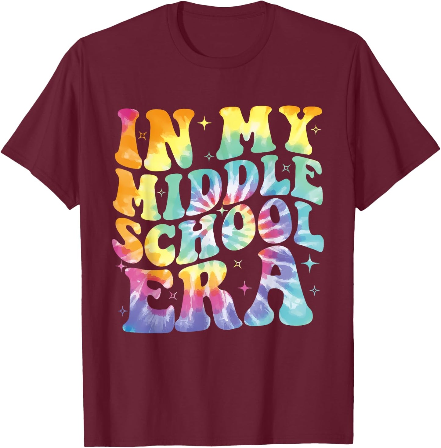 In My Middle School Era Back To School Teacher Groovy Women Kids T-Shirt - T-Shirt | Maroon
