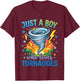 Kids Just A Boy Who Loves Tornadoes T-Shirt - T-Shirt | Maroon