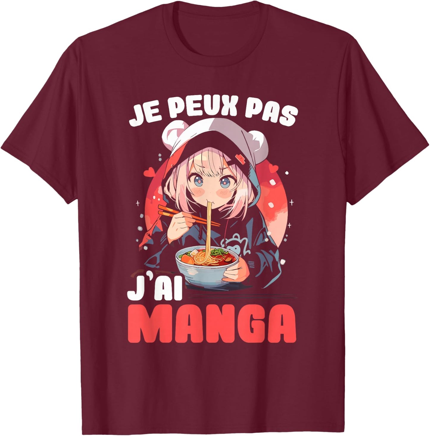 Je Peux Pas J'Ai Manga Otaku Anime Gift Anime Manga T-Shirt - T-Shirt | Maroon
