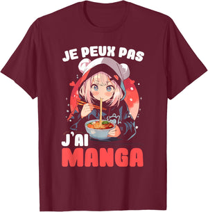 Je Peux Pas J'Ai Manga Otaku Anime Gift Anime Manga T-Shirt - T-Shirt | Maroon