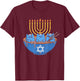Chanukah Lover Hanukkah Gifts Jewish Cats Ramen Kitten Anime Hanukkah - -Adult, Anime, Cat Lovers, Families - Black, Small, Short Sleeve T-Shirt - T-Shirt | Maroon