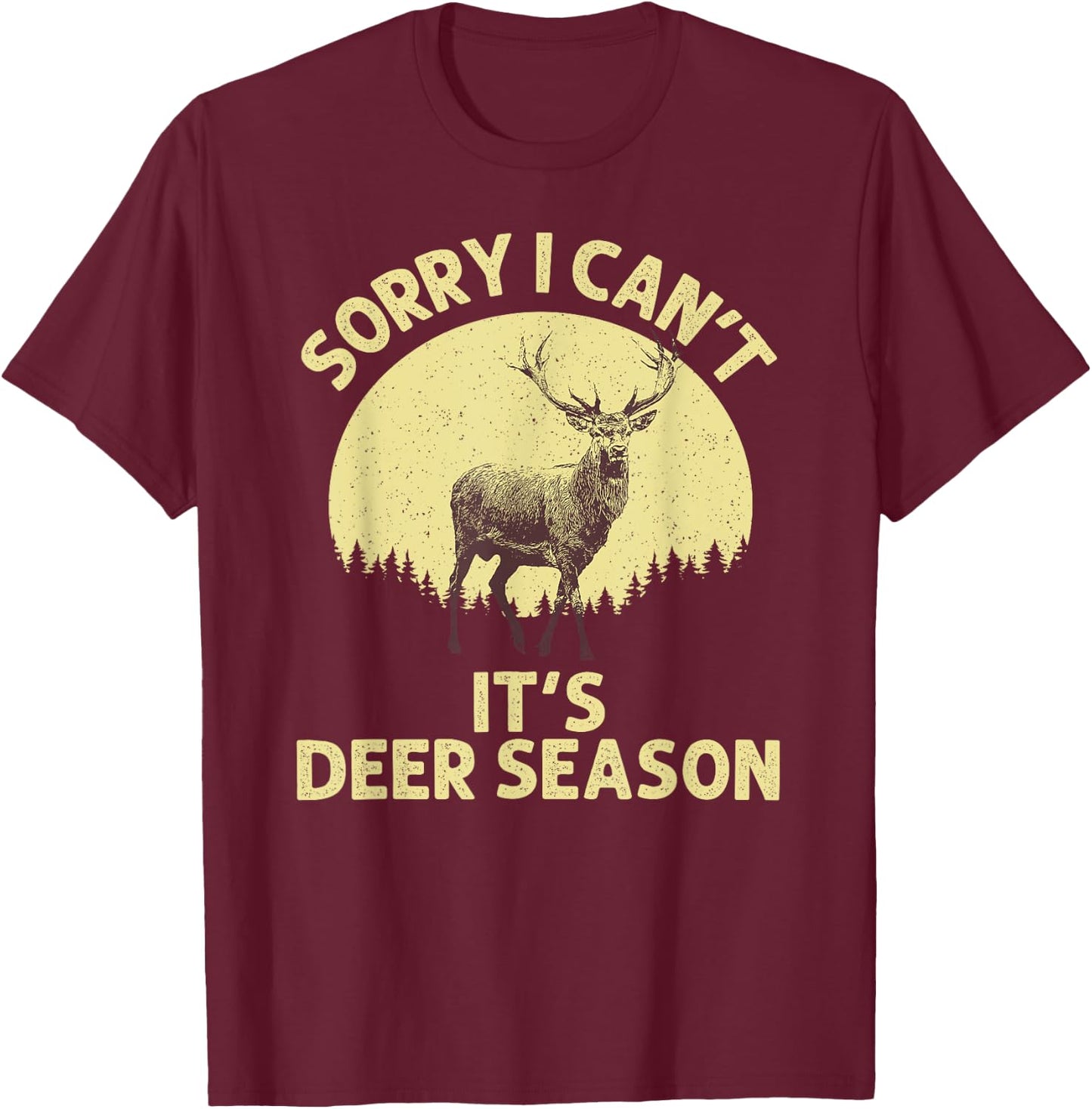 Deer Hunting Art Women Wildlife Hunter Deer Hunting T-Shirt - T-Shirt | Maroon