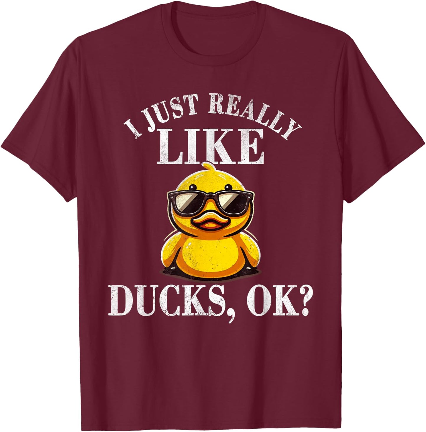 I Just Really Like Ducks Ok Shirt Cute Boys Kids Rubber Duck T-Shirt - T-Shirt | Maroon