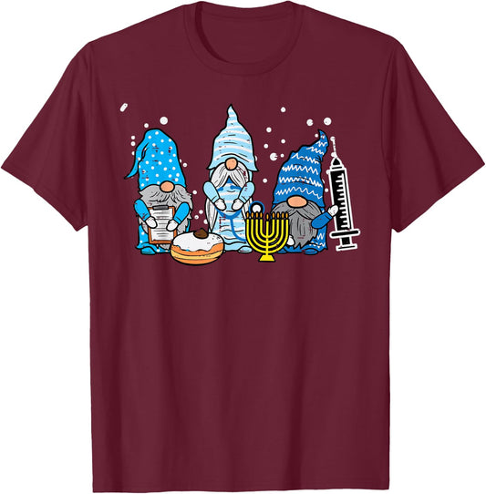 Hanukkah Gnomes Nurse Chanukah Scrub Top Jewish Squad Women T-Shirt - T-Shirt | Maroon