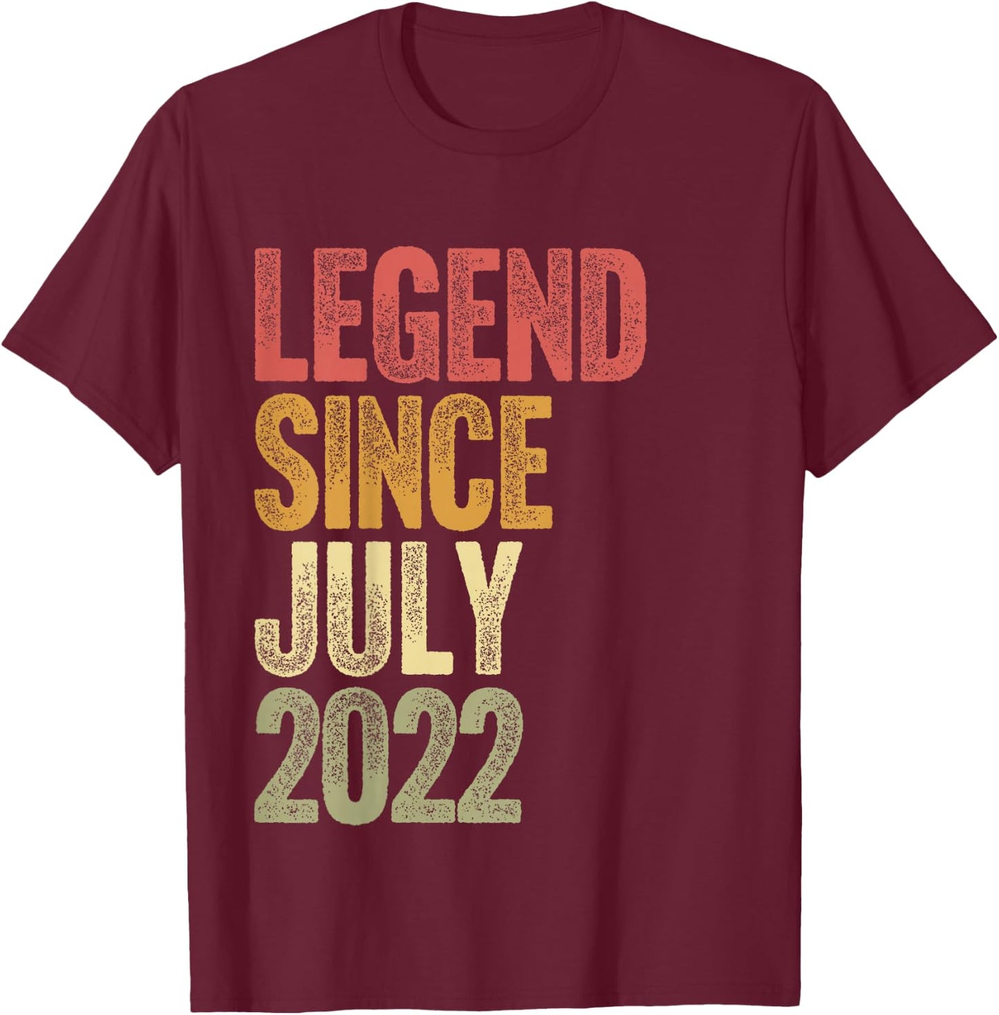 4 Year Old Legend Since July 2022 Retro 4th Birthday T-Shirt - T-Shirt | Maroon