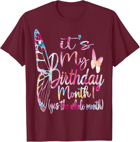 its My Birthday Month, Purple Birthday Shirts T-Shirt - T-Shirt | Maroon