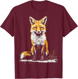 Kit Fox Animal Graphic Artwork Kit renard T-Shirt - T-Shirt | Maroon