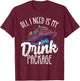 Cruise Design Women Drinks Package Funny Cruise , black, S T-Shirt - T-Shirt | Maroon