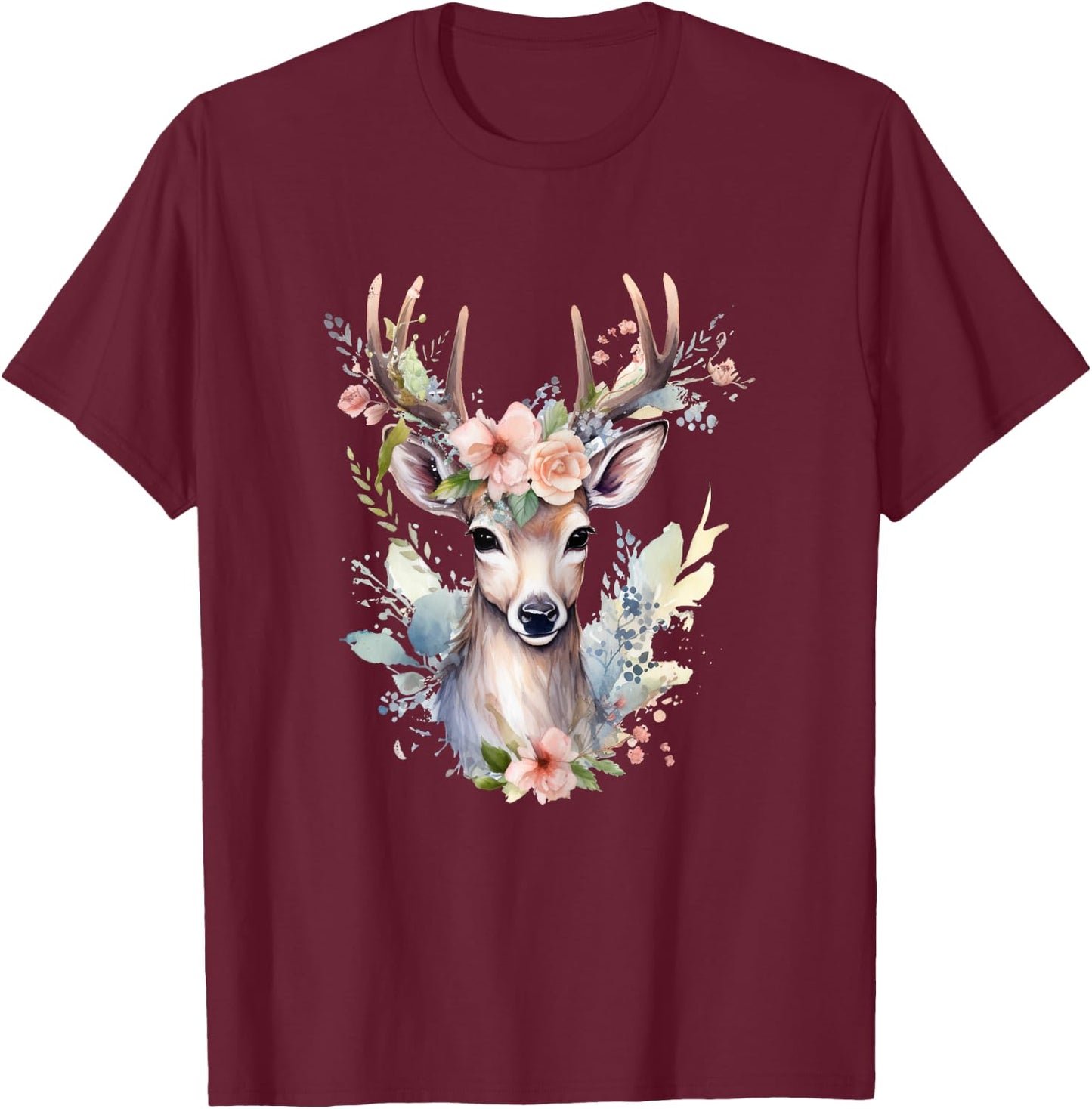 Deer Costume Women's Deer Costume Girls Deer Costume , black T-Shirt - T-Shirt | Maroon