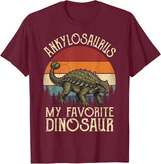 Ankylosaurus My Favorite Dinosaur T-Shirt - T-Shirt | Maroon