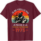 Birthday 50 Years Biker Born In 1975 Vintage Motorcycle Biker T-Shirt - T-Shirt | Maroon
