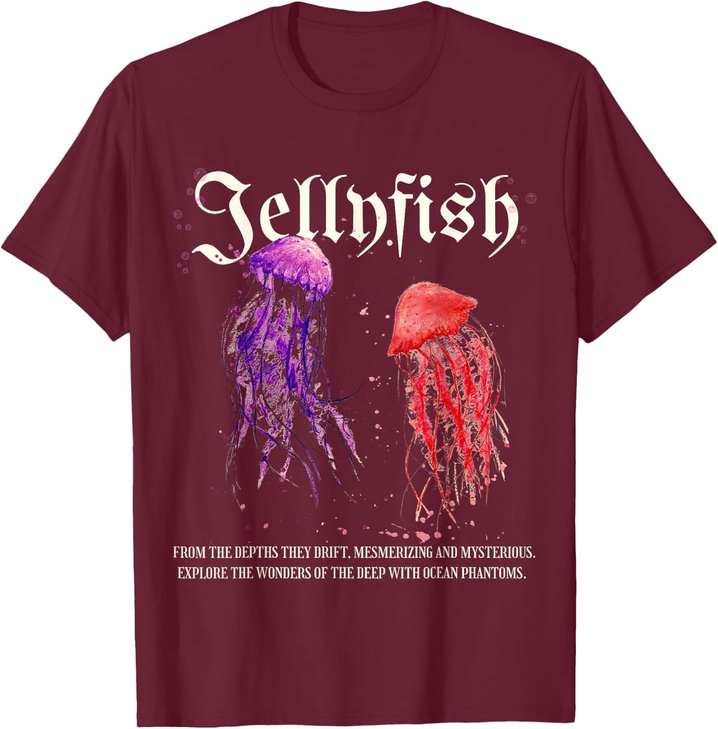 Cool JellyFish Ocean Beach Vacation Aquarium Trip T-Shirt - T-Shirt | Maroon