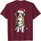 Cute Australian Shepherd Christmas Hat Xmas T-Shirt - T-Shirt | Maroon