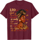 Leo Girl Black Woman Melanin Girl Leopard Zodiac Sign T-Shirt - T-Shirt | Maroon