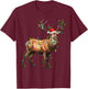 Deer Santa Christmas Tree Lighting Xmas Funny T-Shirt - T-Shirt | Maroon