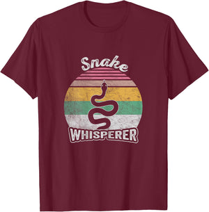 Retro Vintage Snake Whisperer Snake Lover Funny Snake T-Shirt - T-Shirt | Maroon