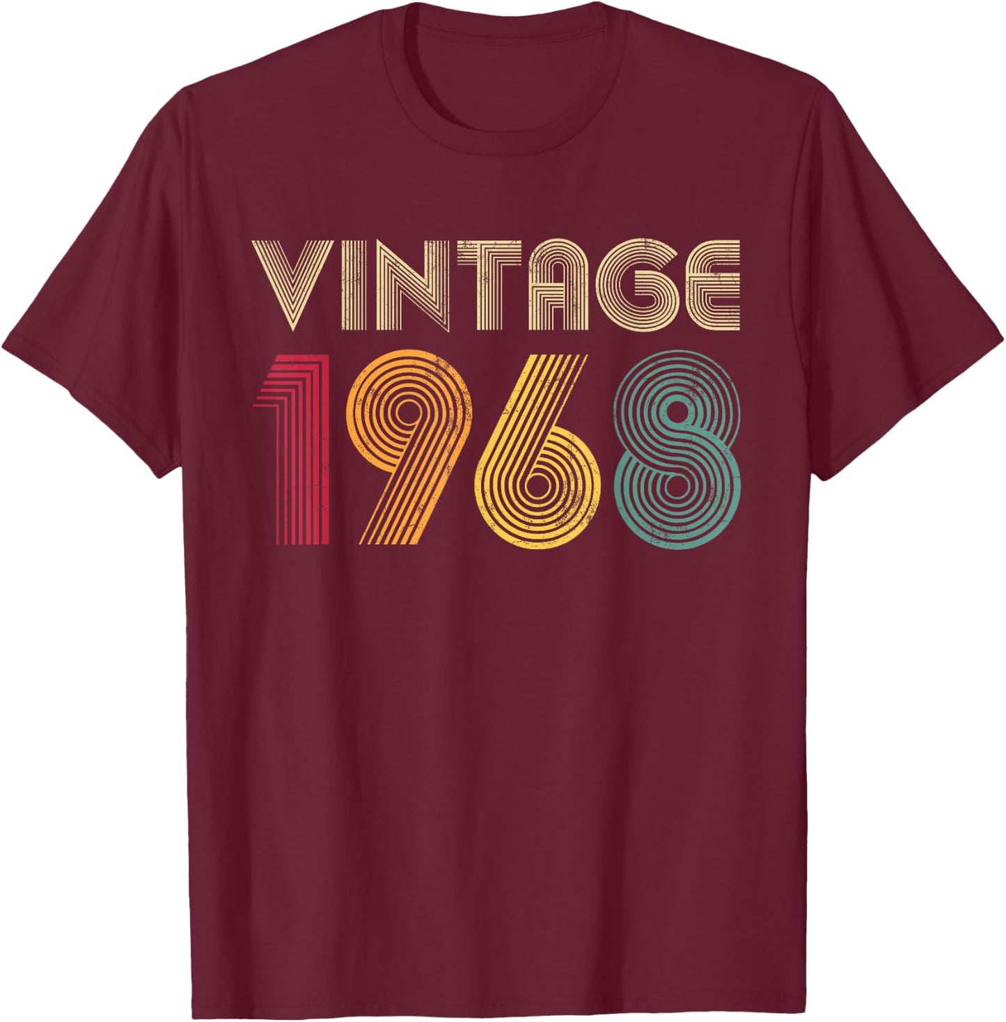 58th Birthday Gift 1968 Vintage Men Women 58 Years Old T-Shirt - T-Shirt | Maroon
