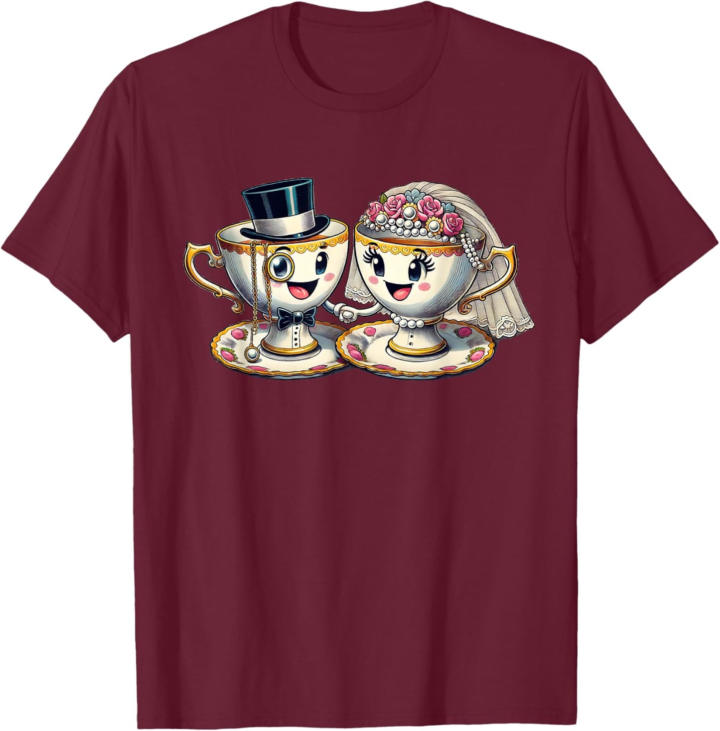 Porzellanhochzeit | Lustiges Porzellanhochzeit Geschenk T-Shirt - T-Shirt | Maroon