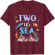 Two The Sea 2nd Birthday Baby Girl Outfits Mermaid Turtle T-Shirt - T-Shirt | Maroon