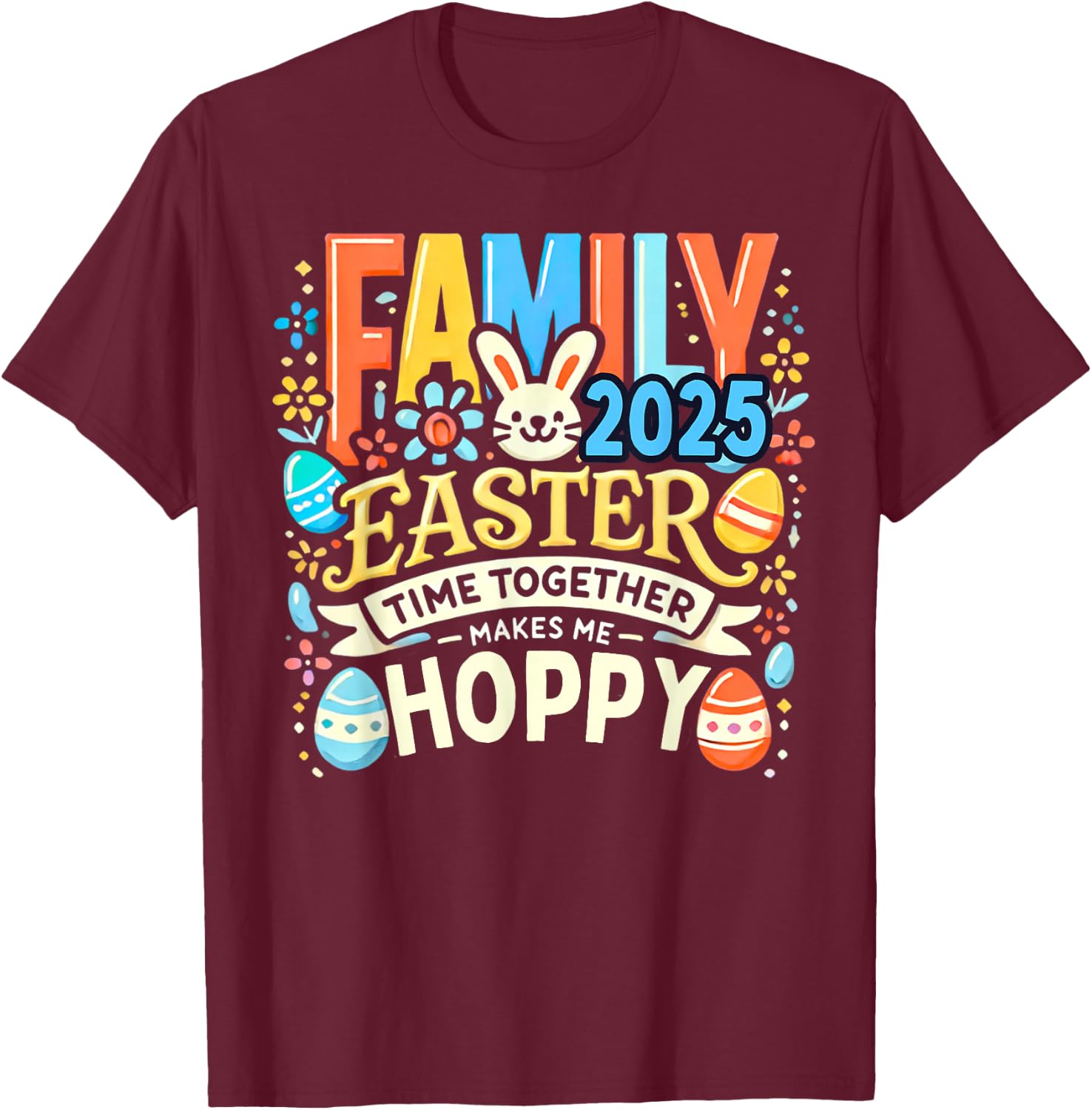 Family Easter 2025 Easter Crew Matching Group T-Shirt - T-Shirt | Maroon