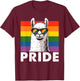 Llama Pride Gay Lesbian Resis Rainbow Flag Transsexual LGBT T-Shirt - T-Shirt | Maroon
