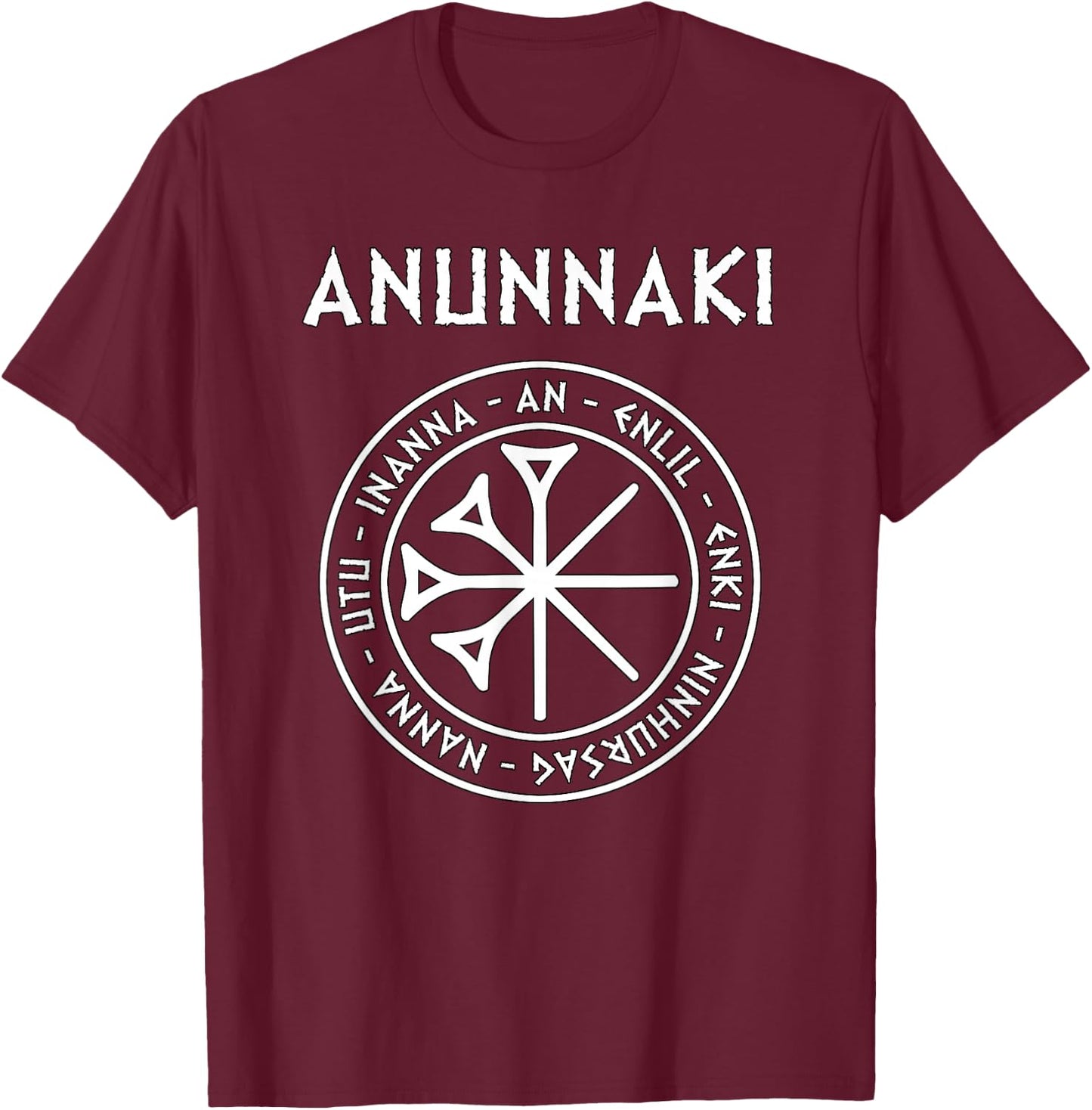 Anunnaki alte Götter und Göttinnen von Mesopotamien Symbol T-Shirt - T-Shirt | Maroon