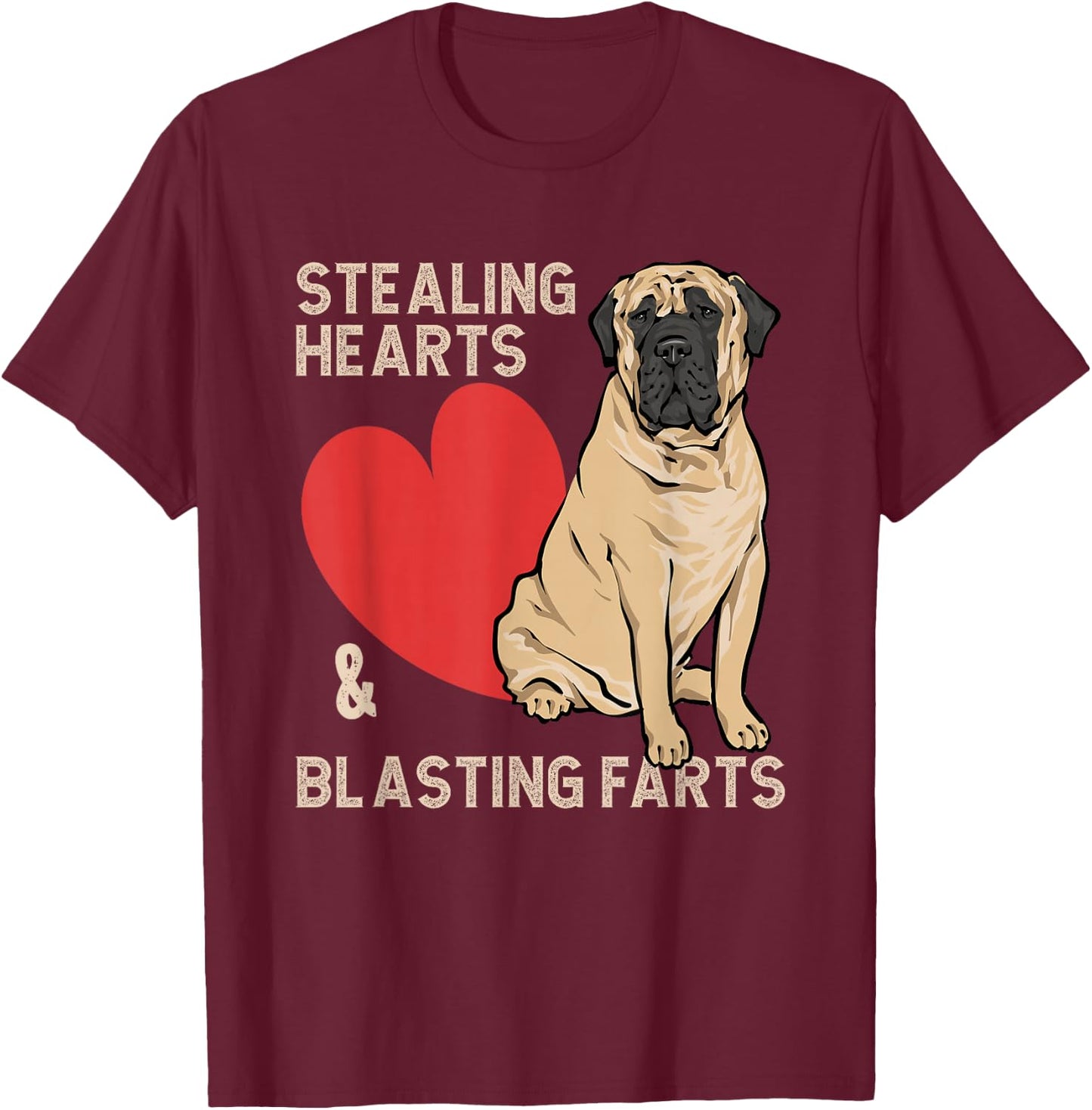Mastiff Old English Mastiff Dog T-Shirt - T-Shirt | Maroon