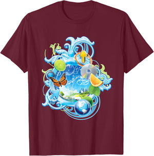 Frutiger Aero Metro Maximalist 2000s Nostalgia T-Shirt - T-Shirt | Maroon