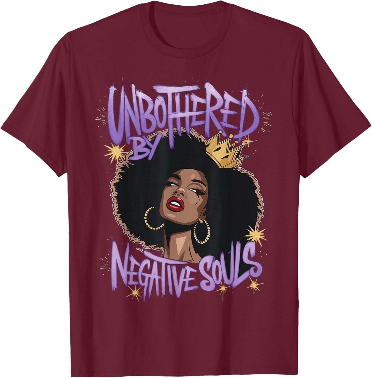 Unbothered By Negative Souls T-Shirt - T-Shirt | Maroon