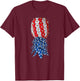 July Patriotic Red White Blue Upside Down Pineapple Swinger T-Shirt - T-Shirt | Maroon
