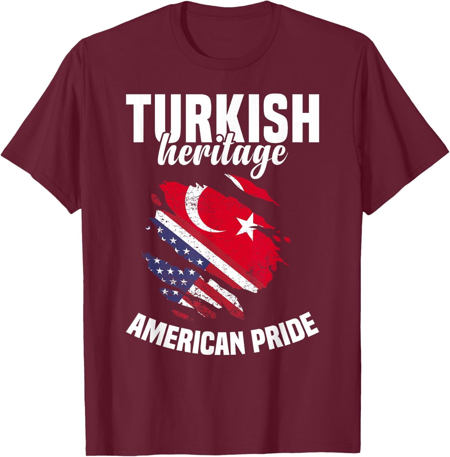 Turkey Flag Outfit American Flags US Uniform Turkish T-Shirt - T-Shirt | Maroon
