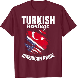 Turkey Flag Outfit American Flags US Uniform Turkish T-Shirt - T-Shirt | Maroon