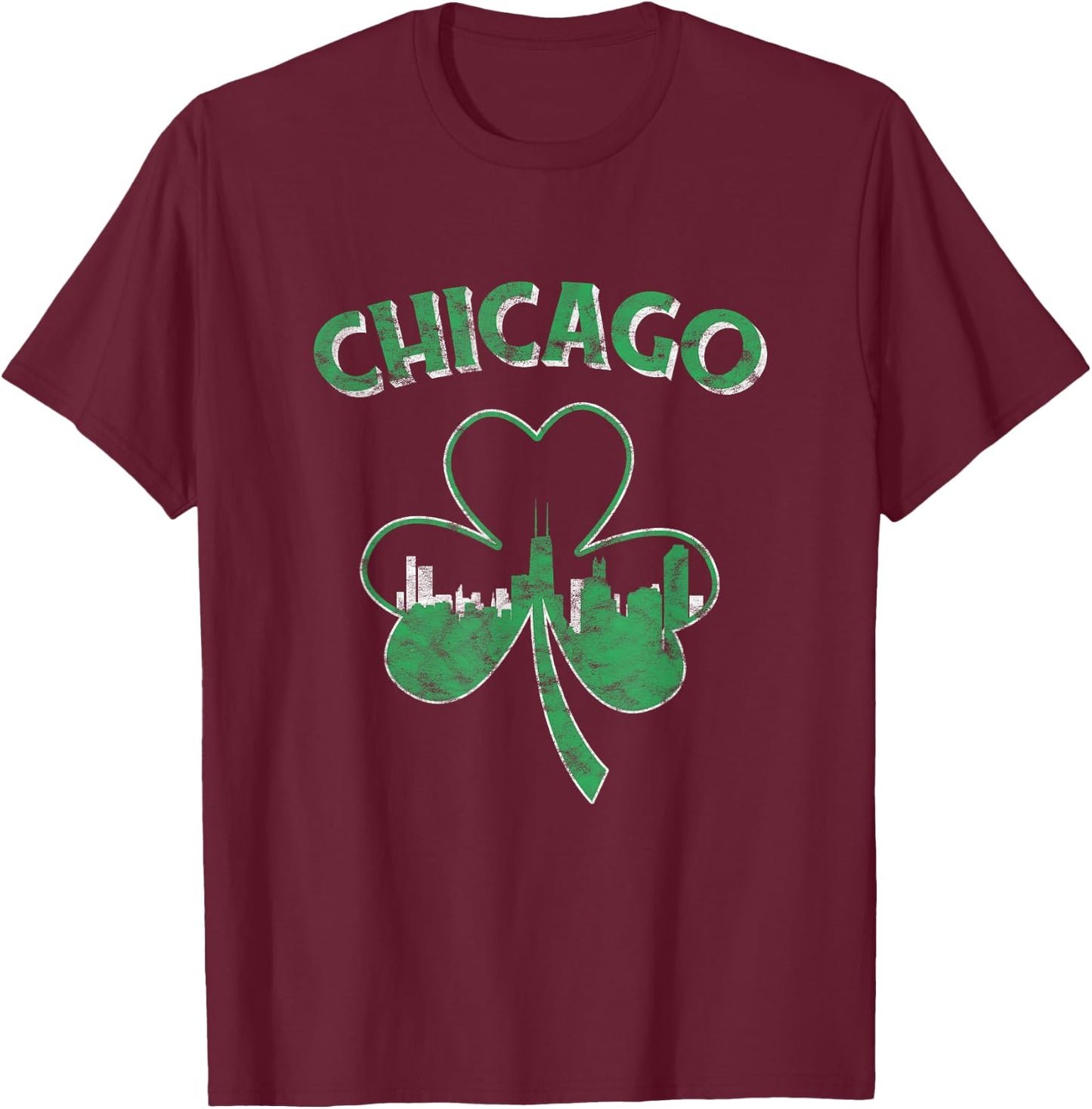 Retro Chicago St Patricks Day Shirt Parade Men Women T-Shirt - T-Shirt | Maroon